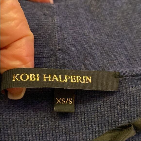 KOBI HALPERIN Elegant Blue Women's belted cardigan, XS-S - Picture 9 of 10